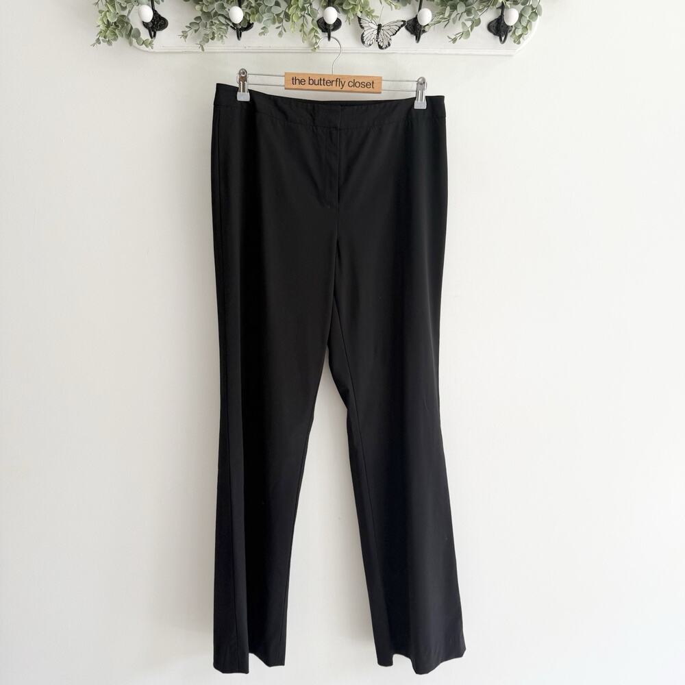 Lafayette 148 New York Irving Wool Dress Pants Black Front Seam Size 12 174139